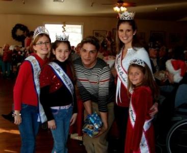 The girls with a Lincoln Manor employee